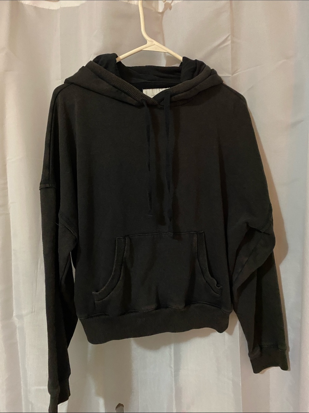 Lucky Brand Distressed Boack Hoodie .